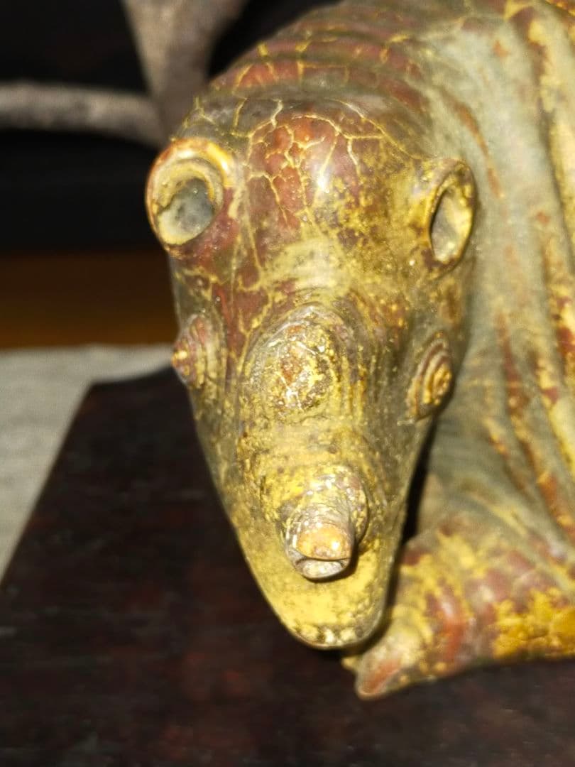 ♥値下げ！中国石彫彫刻作品2．5kg獣達磨石製骨董古玩