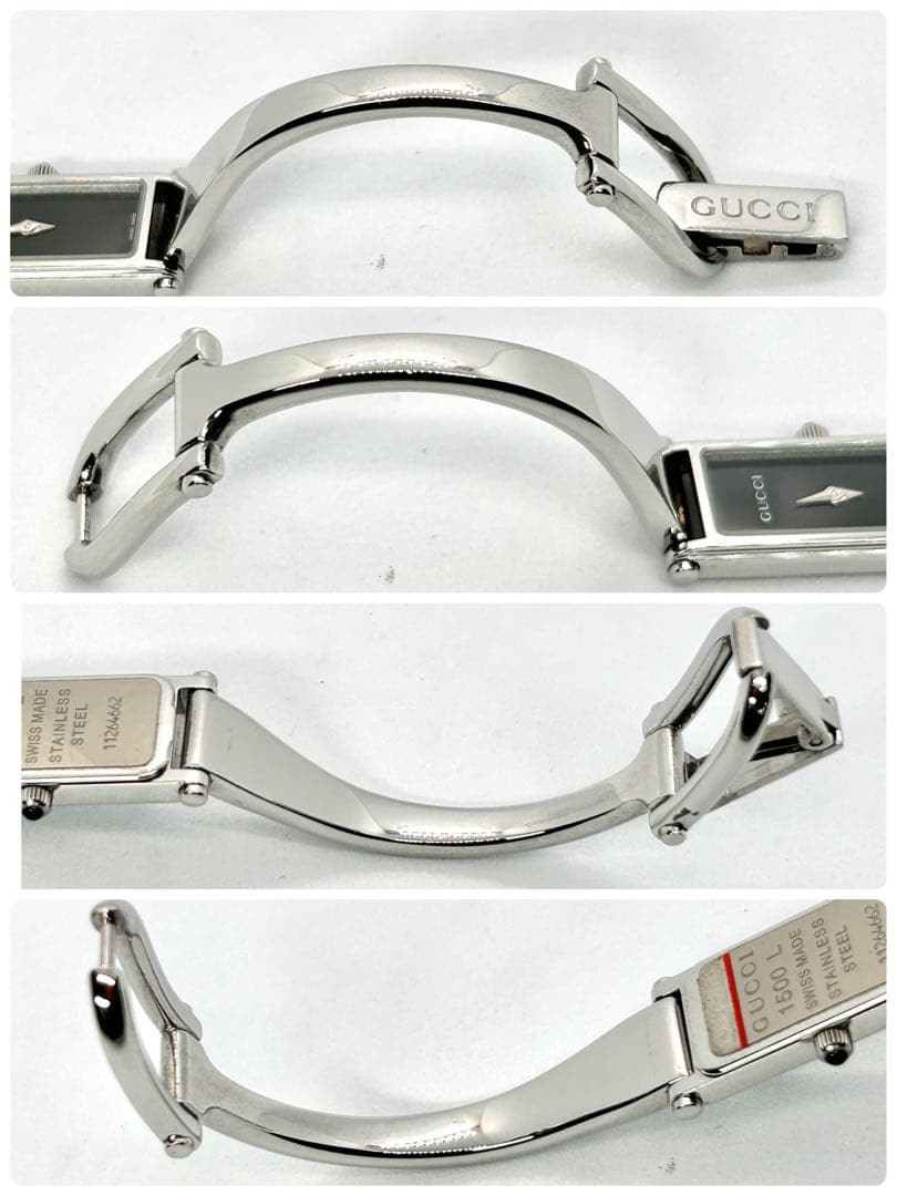 新品電池 稼働 GUCCI 1500L バングルウォッチ QZ シルバー - メルカリ