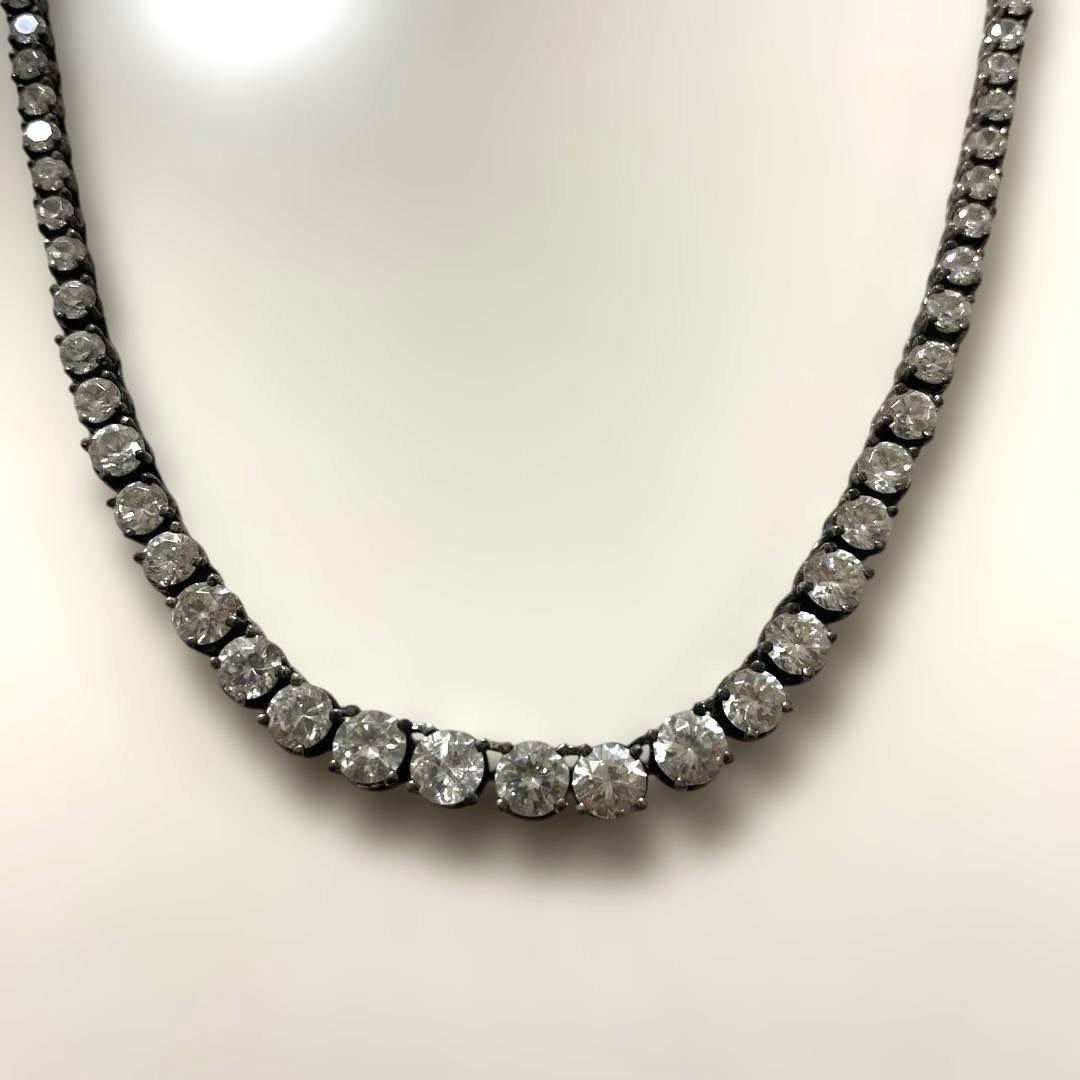 シルバー925 テニスネックレス（J刻印） & テニスブレスレットセット