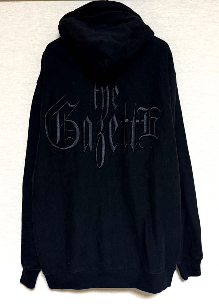 the GazettE ☆ 美品 LOGO HOODIE 18th ブラック刺繍