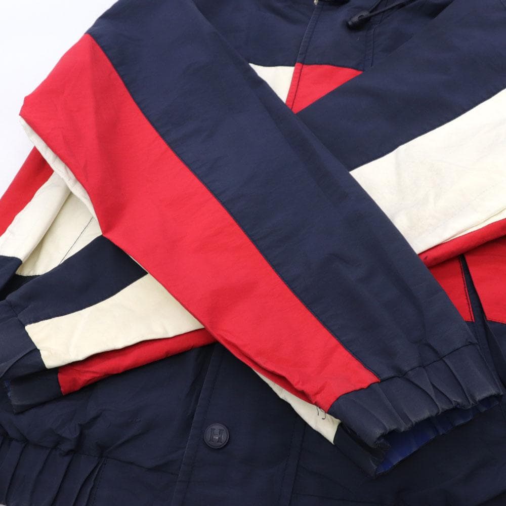 希少！90s トミーヒルフィガー 背中ロゴ刺繍リバーシブルナイロン