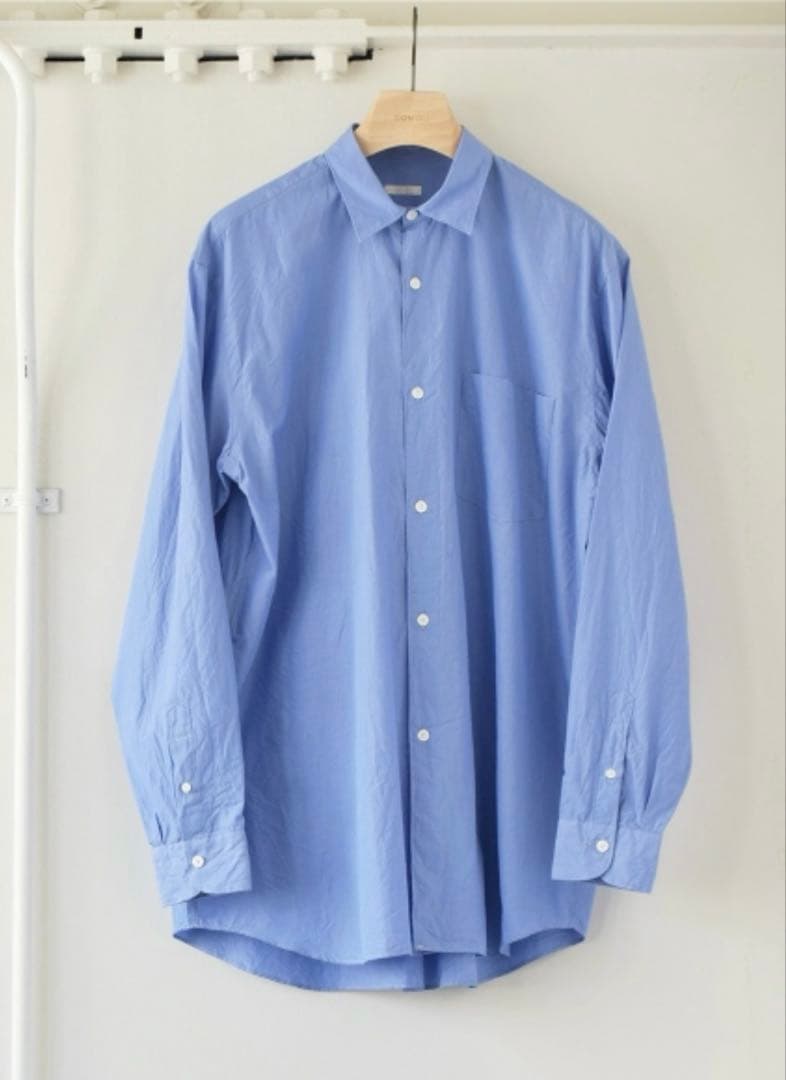 COMOLI コモリシャツ sax サイズ3 COMOLI 〉 “コモリシャツ” Color: SAX STRIPE Size: 1 / 2 / 3 / 4