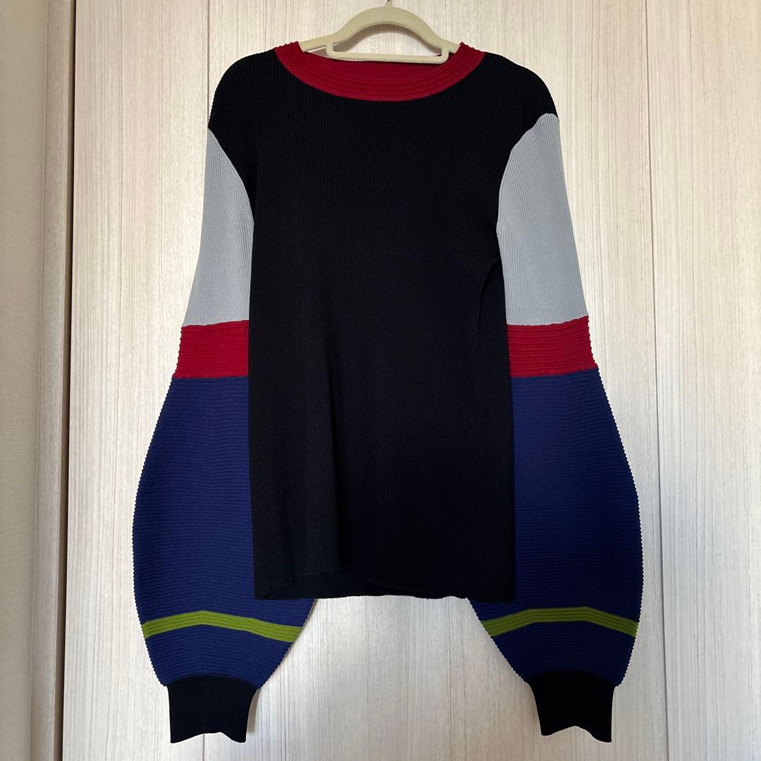 UN3D. カラーブロック長袖ニット 36