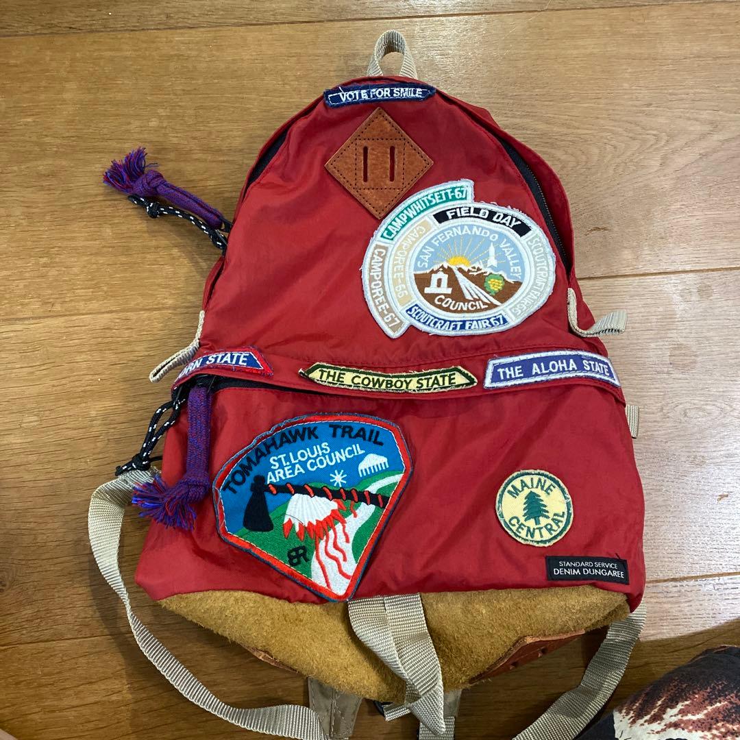 デニムアンドダンガリー リュック 赤　キッズ