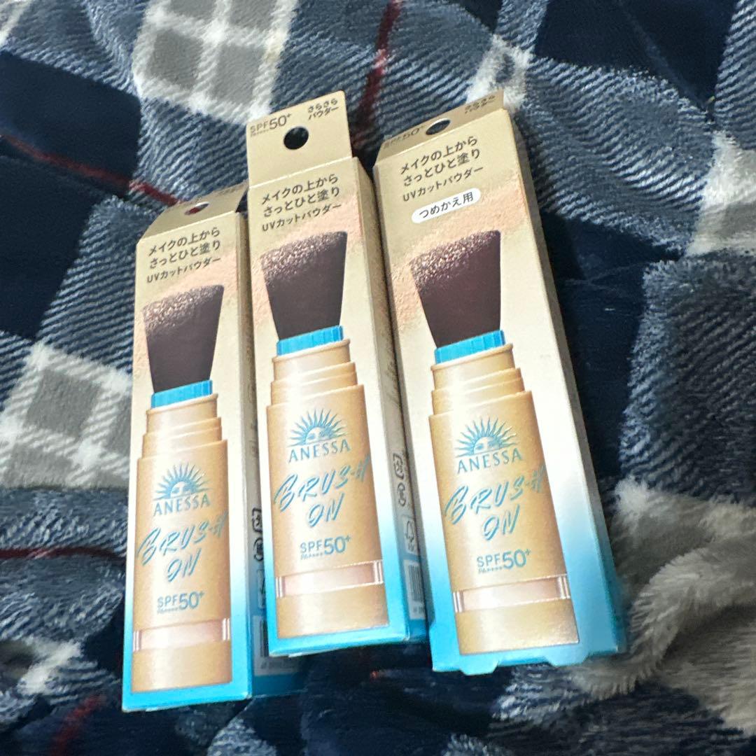 激安】パーフェクトUV ブラッシュオンパウダー 本体2セット詰め替え1本