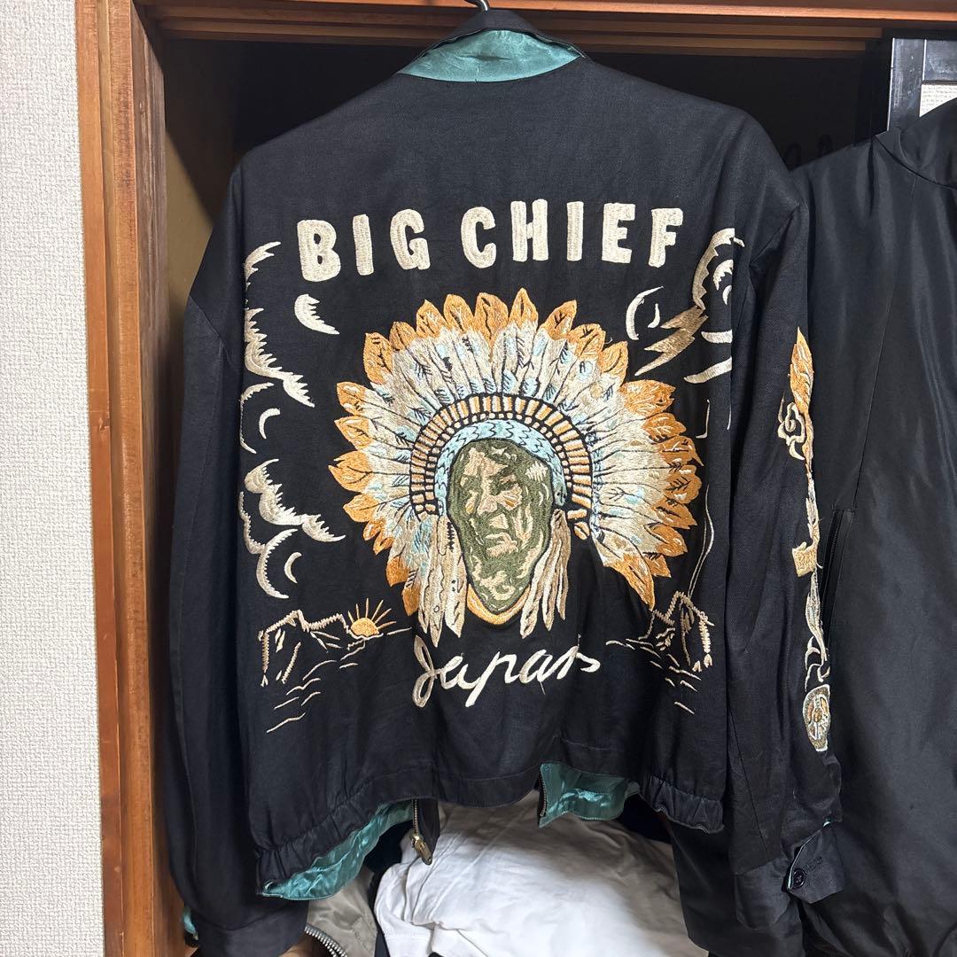 ビッグチーフ ピンクドラゴン サテンジャケット