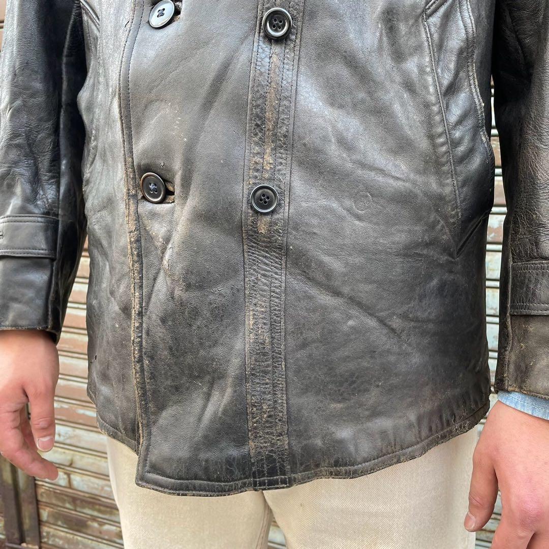 40s Noel Cuir フランス製 コルビジェジャケット ウール襟 L - メルカリ