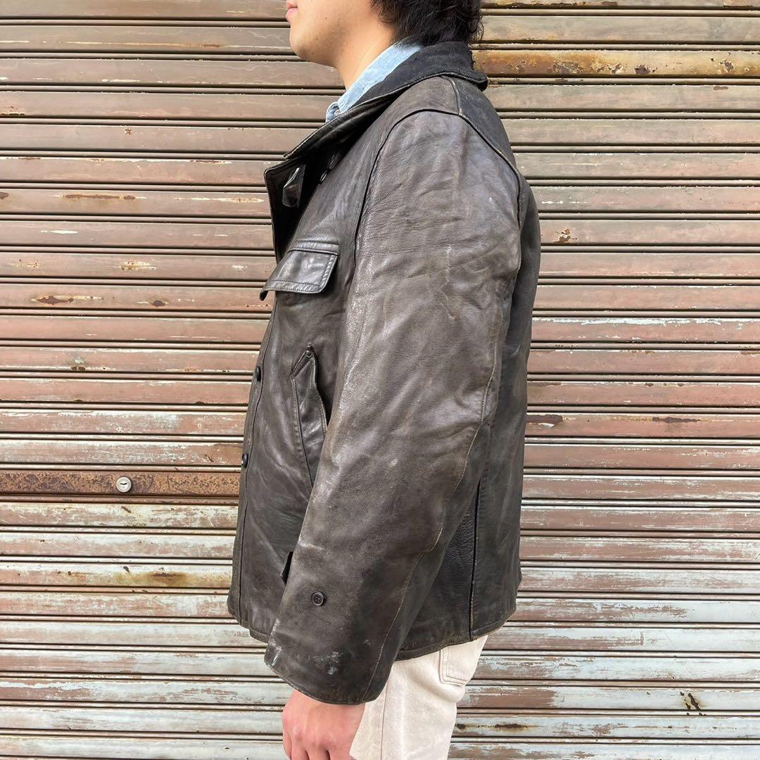 40s Noel Cuir フランス製 コルビジェジャケット ウール襟 L - メルカリ