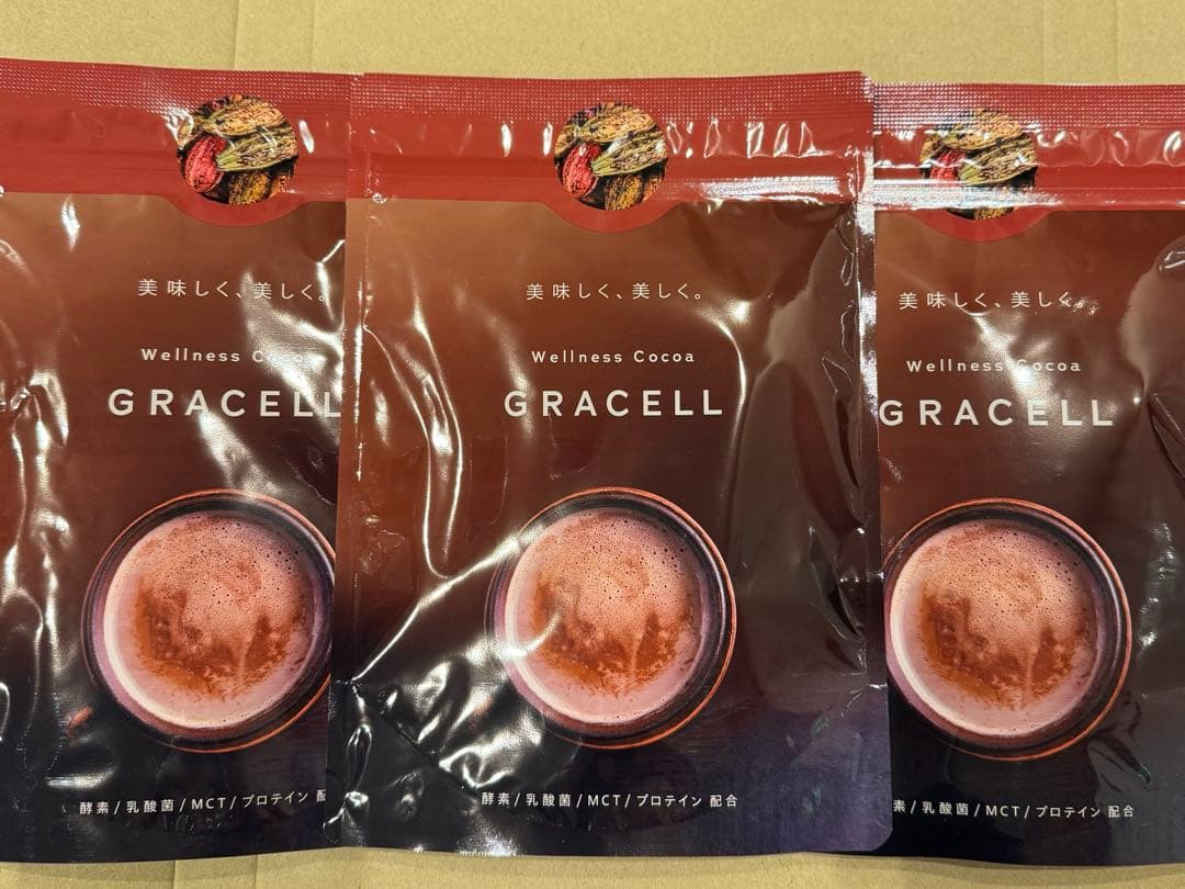 新品未開封　GRACELL ウェルネスココア 100g×3袋（24時間以内発送）