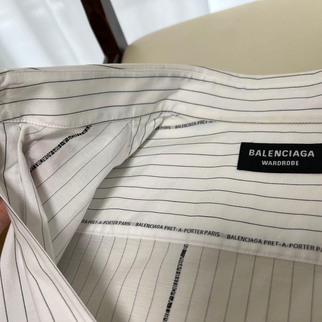 ☆定価14万☆ BALENCIAGA ピンストライプシャツ - メルカリ