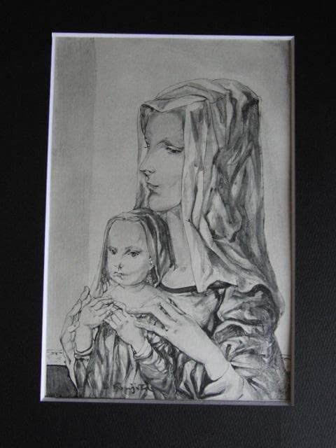 藤田嗣治、【聖母子】、希少な限定額装用画集画、新品高級額 額装付、状態良好