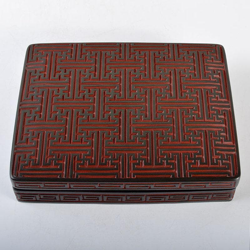中国 唐物 堆朱 堆黒 倶利雕 四方硯箱 D R5842 - メルカリ
