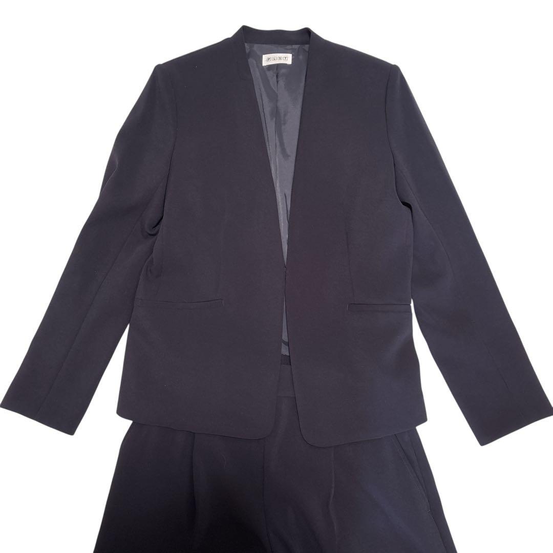 P I S T ノーカラージャケット パンツ セットアップ　ネイビー