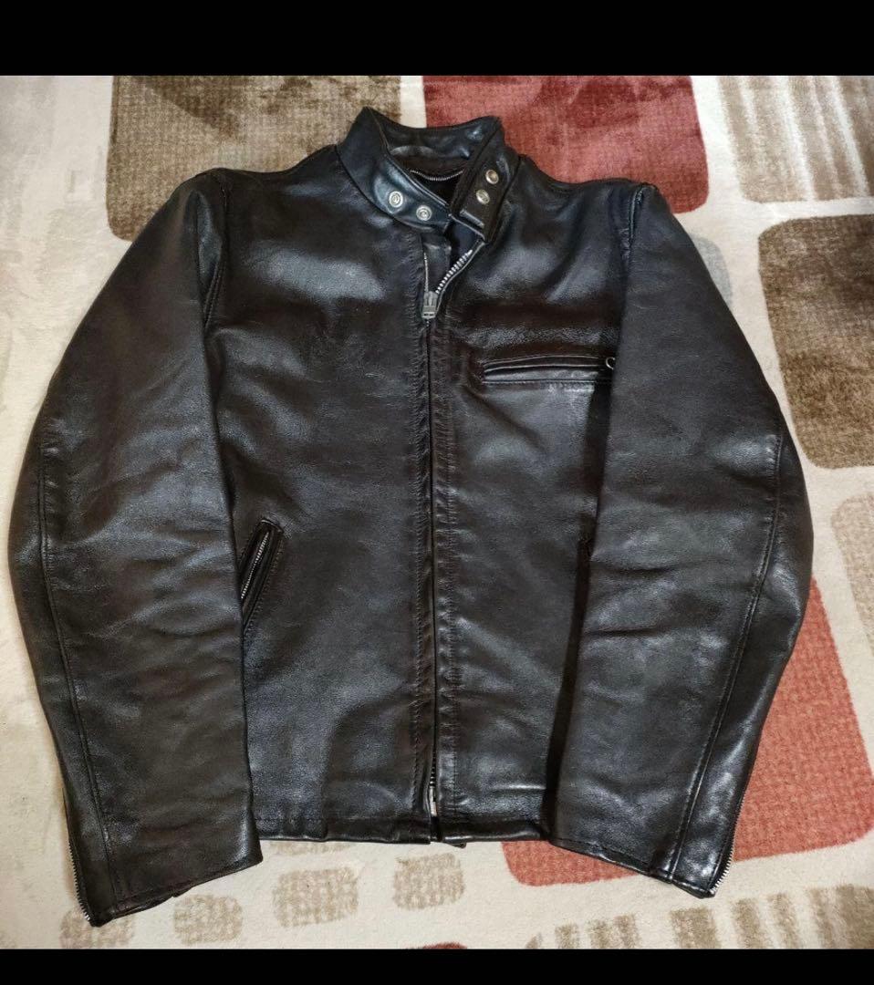 で*ン様 USA製　Schott　立ち襟シングルライダースジャケット　641 Schott（ショット）#641 シングルライダース ジャケット 3POCKETS 詰襟