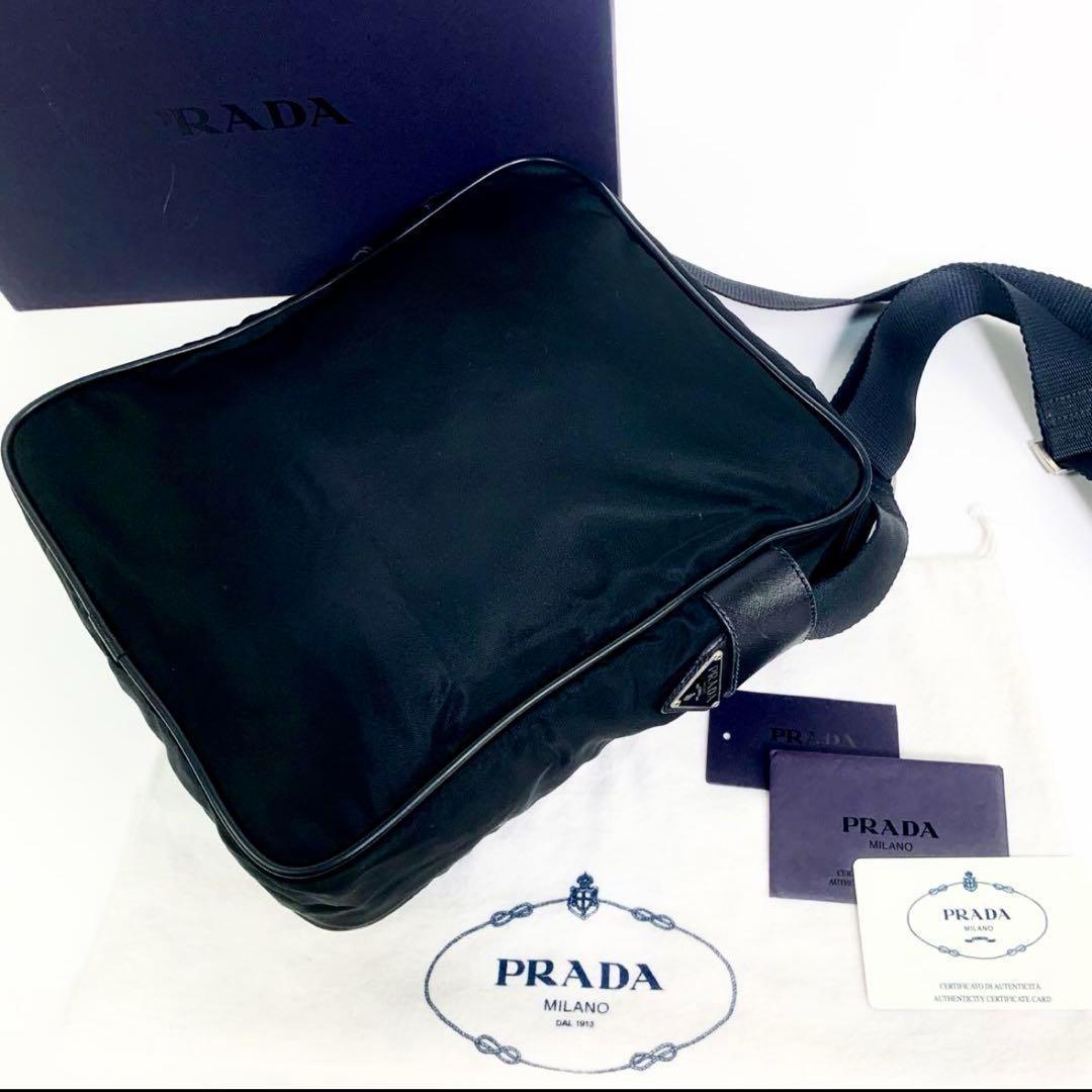 PRADA プラダ ギャラカード ショルダーバッグ メッセンジャーバッグ 黒