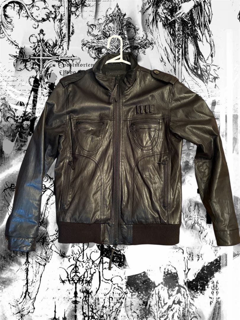 y2k 00s archive レザージャケット black archive single leather jacket 00s y2k V系 - メルカリ