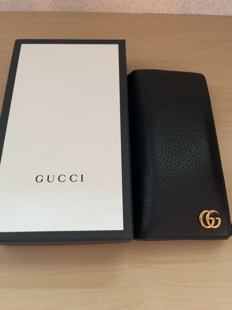 【正規品】GUCCI ブラックレザー 長財布 GGロゴ