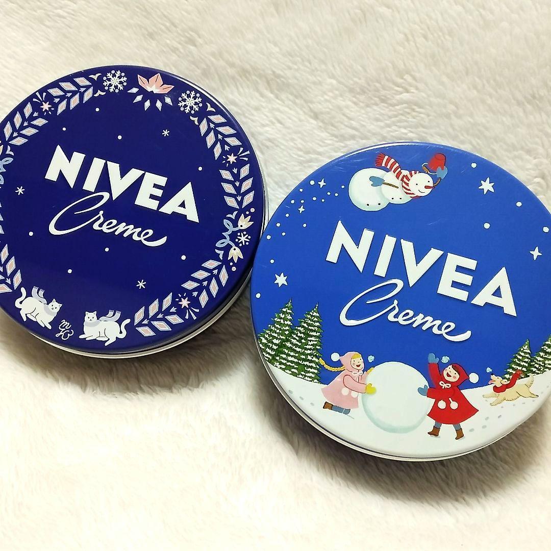 ニベアクリーム 2025年限定缶 猫デザイン缶 マツキヨ限定？ 計2個 空缶