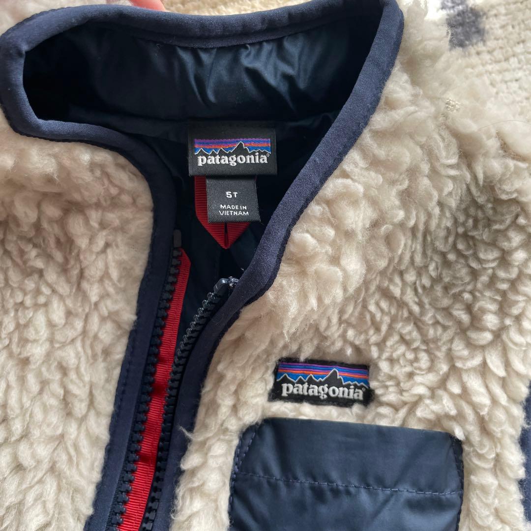 patagonia フリース ベスト 5T ネイビー - メルカリ