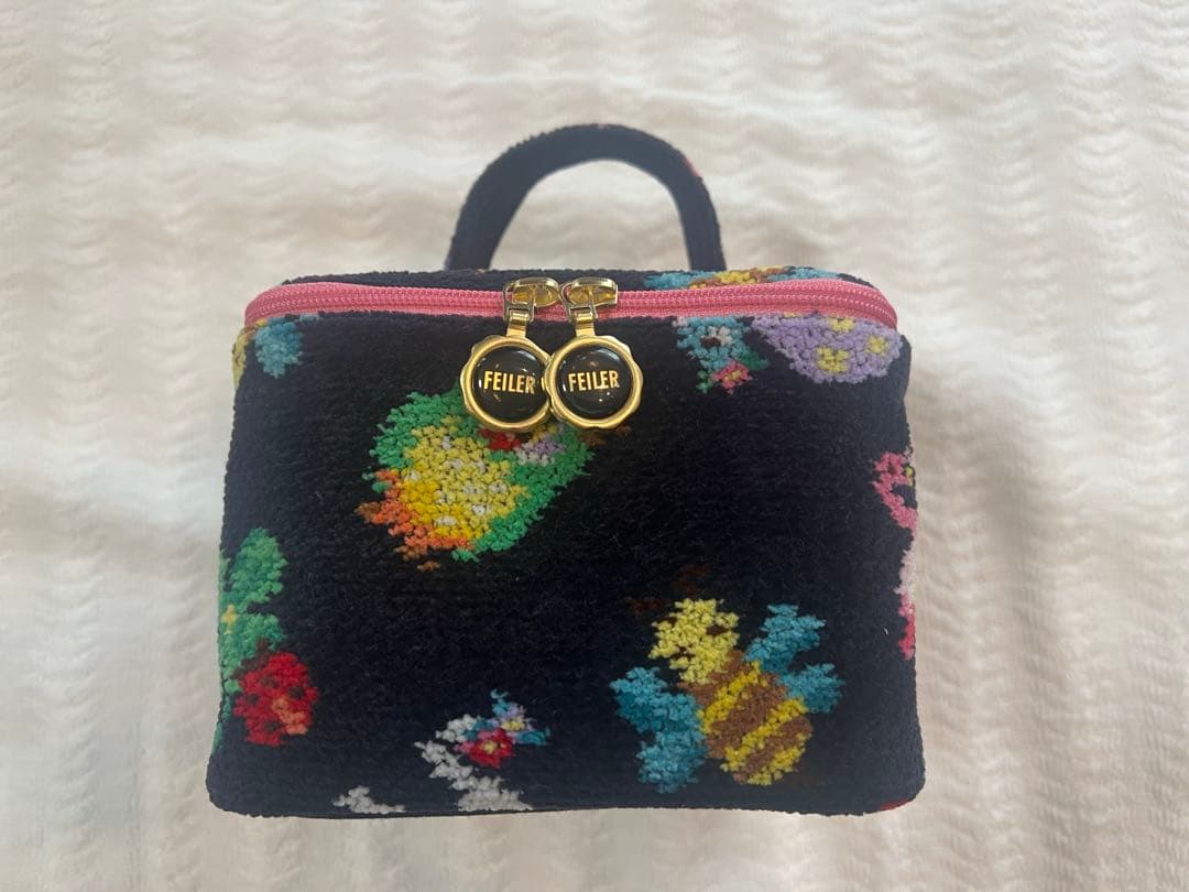 タグなし】フェイラー FEILER バニティポーチ ネイビー 神崎恵 コラボ