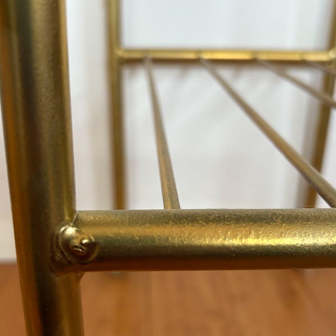 ヴィンテージ オーク材 ワゴン インダストリアル スチール サイド