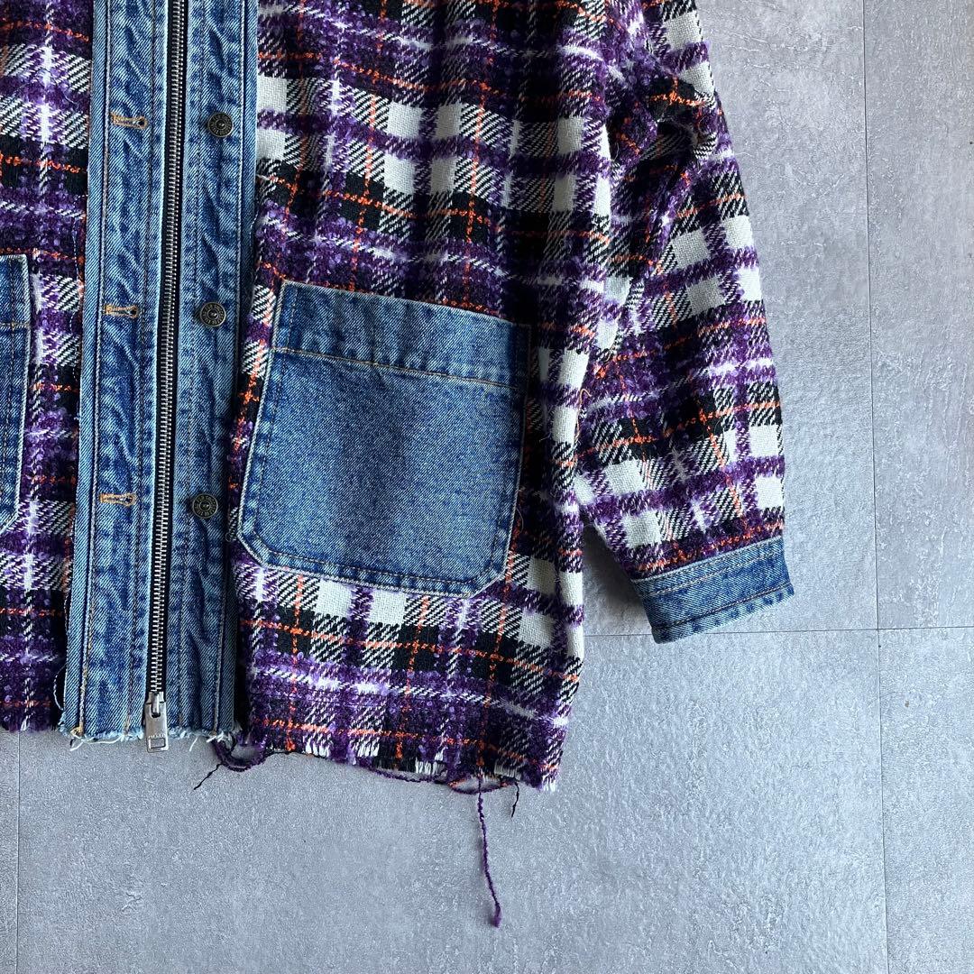 DIESEL ディーゼル チェック柄 ブークレ デニムジャケット - メルカリ