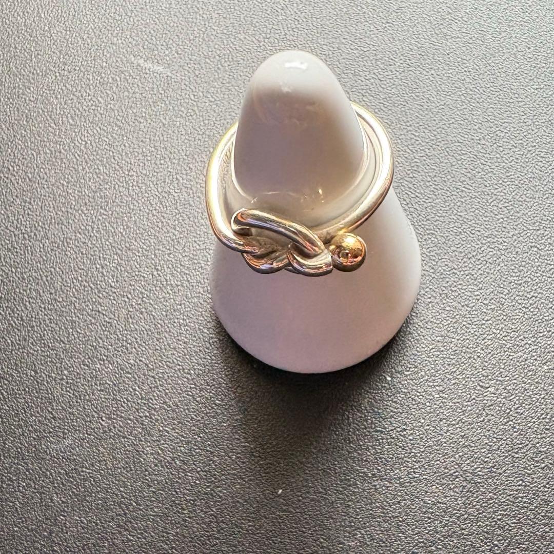 【まな】ティファニー ラブノット コンビ リング 12号 シルバー k18