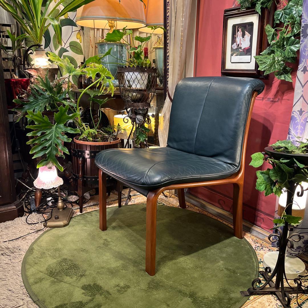 Sale ヴィンテージ 富士ファニチャー　革張りチェア　軽量　美品