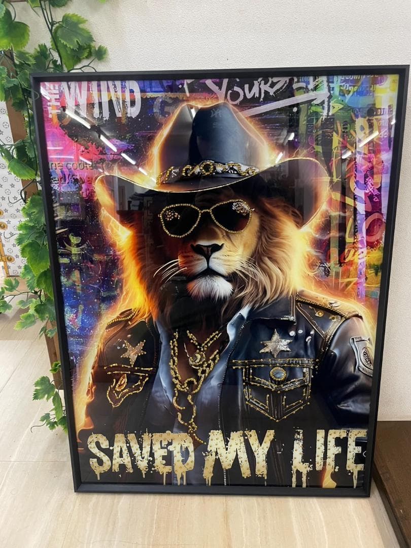 ストーン　アートパネル　ライオン　マフィア　壁掛け　パネル　アート　絵　絵画 楽天市場】クリスタルアートパネル 送料無料 プレゼント ギフト 空間を