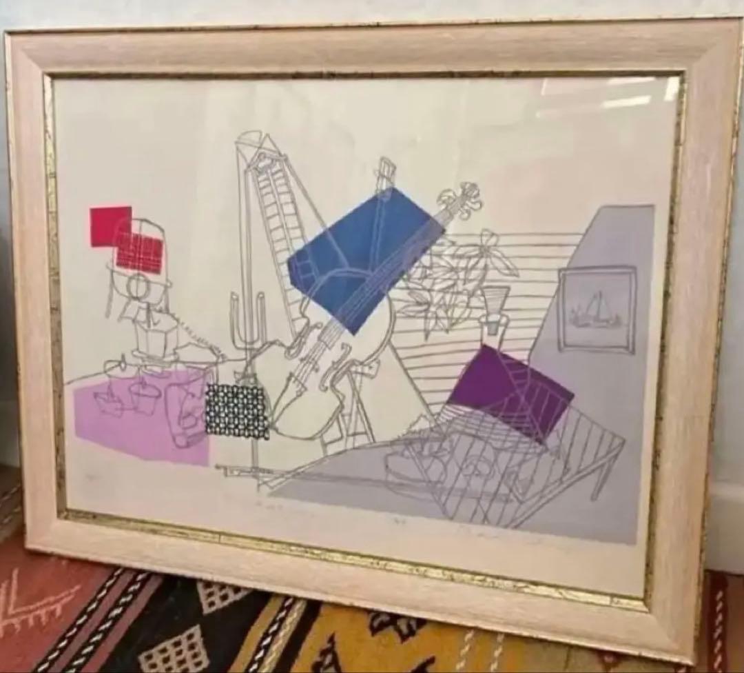 希少　限定　シルクスクリーン　サイン、ED アンティーク　ジニーキム　コラージュ