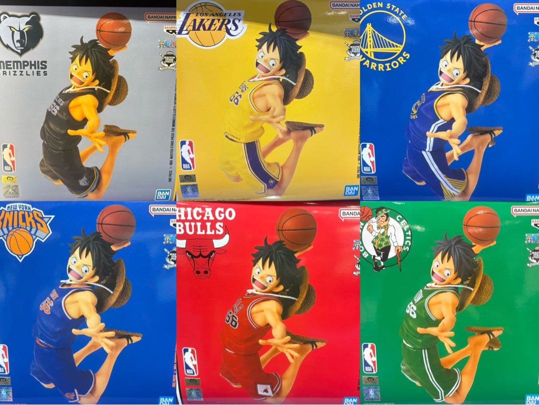ワンピース × NBA ルフィ フィギュア 6種コンプセット　ベースショップ
