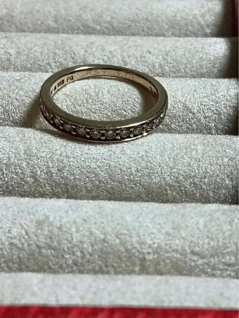 K18 PG 天然ダイヤモンド 0.25ct ハーフエタニティリング