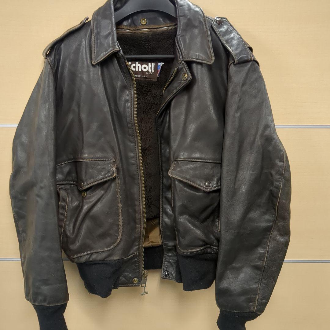 schott 184sm g-1 42 usa製 ブラウン レザージャケット