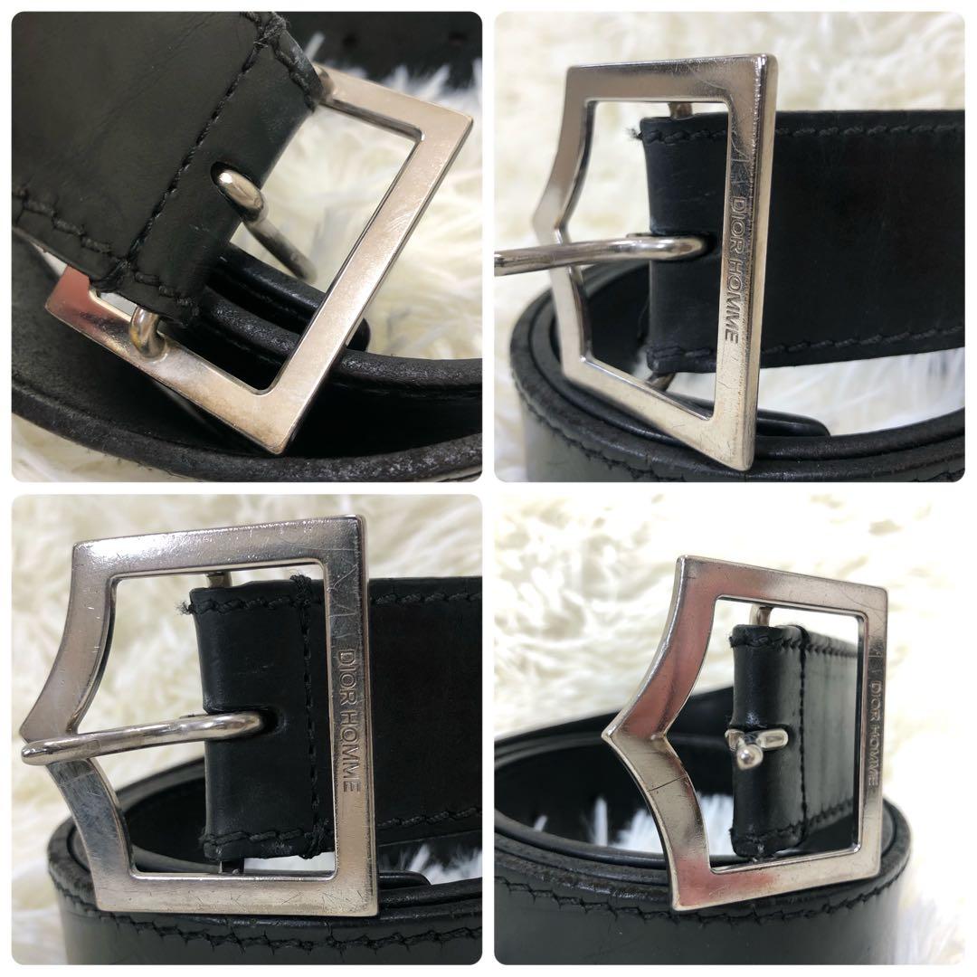ディオールオム エディ期 Dバックル ベルト シルバー金具 - メルカリ