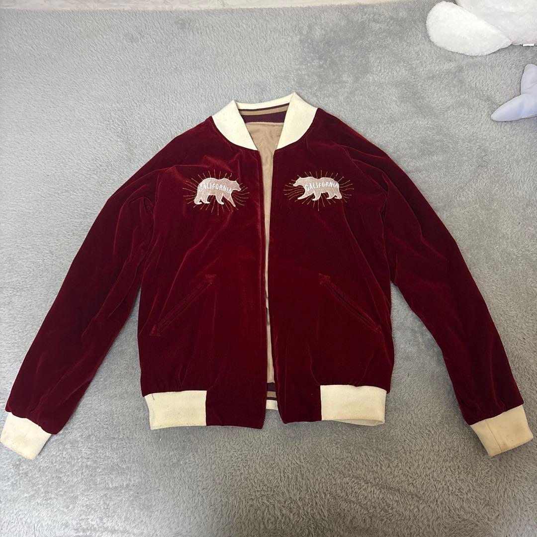 ワインレッド ベルベット スカジャン