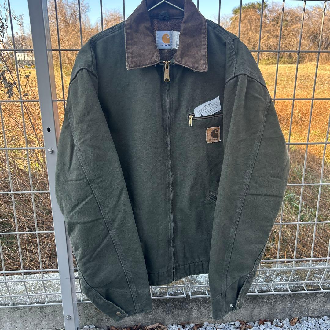 1996年製　Carharttデトロイトジャケット　モスグリーンMOS USA製