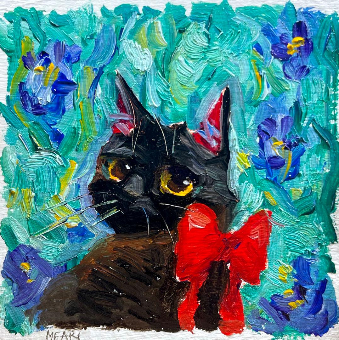 black cat and iris