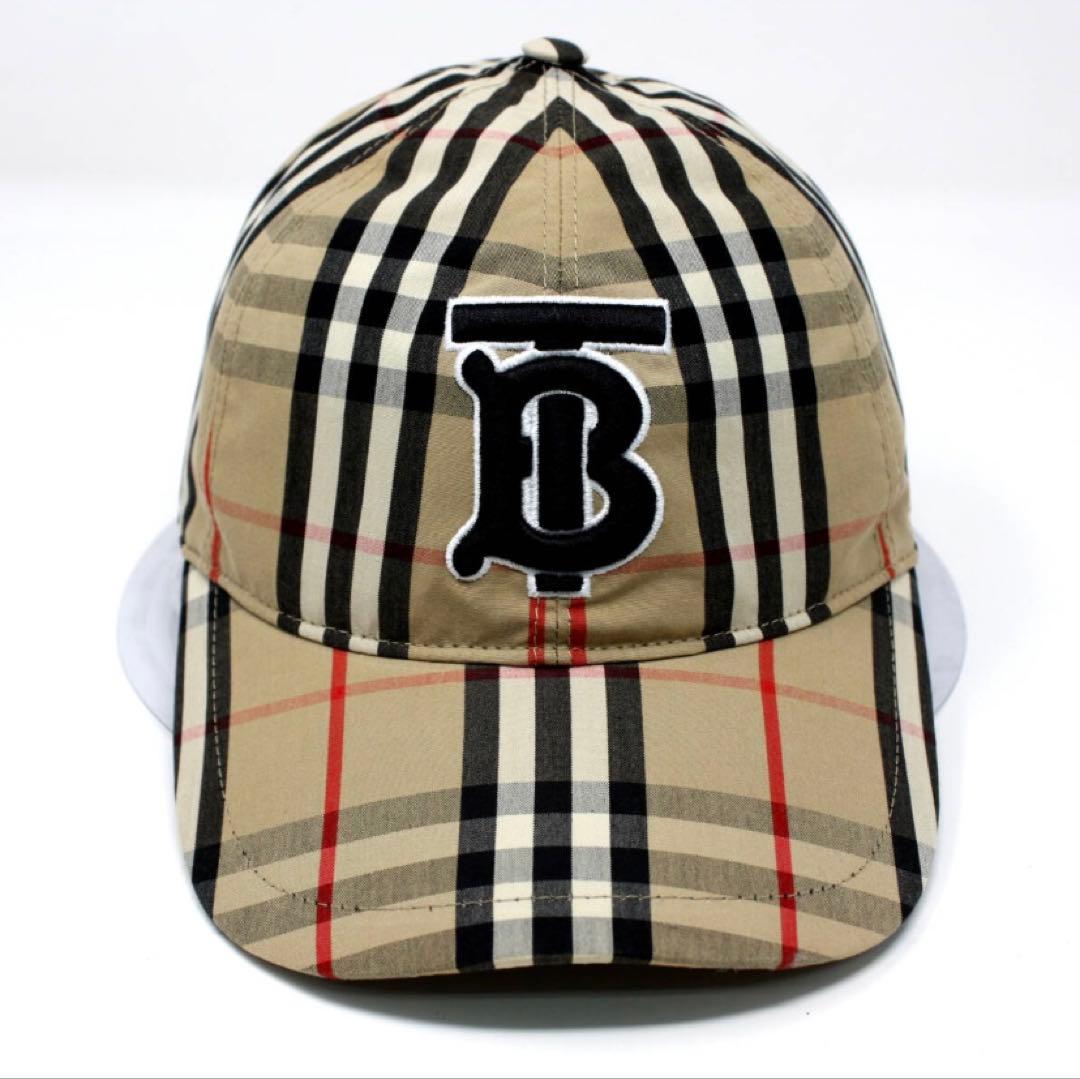 定価4.7万 美品 バーバリー ティッシ期 TBロゴ ノバチェック キャップ