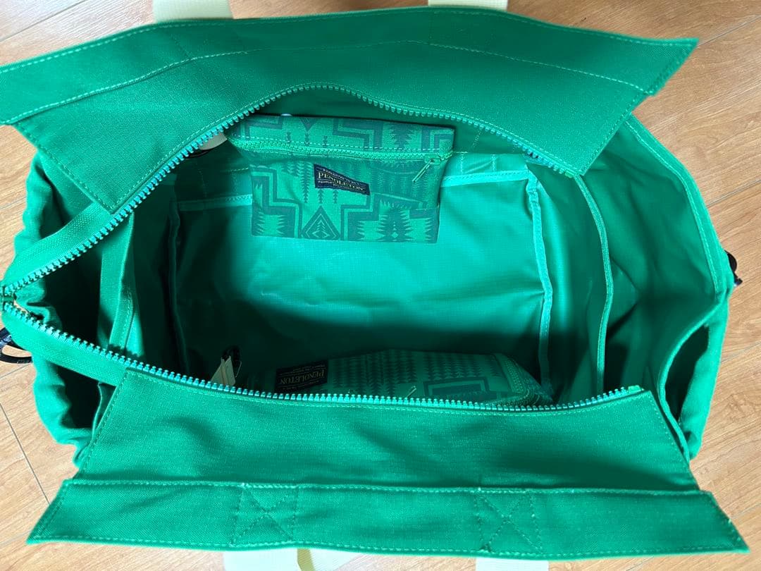 数回使用】PENDLETON×稲葉真理恵コラボ マザーズバッグ グリーン