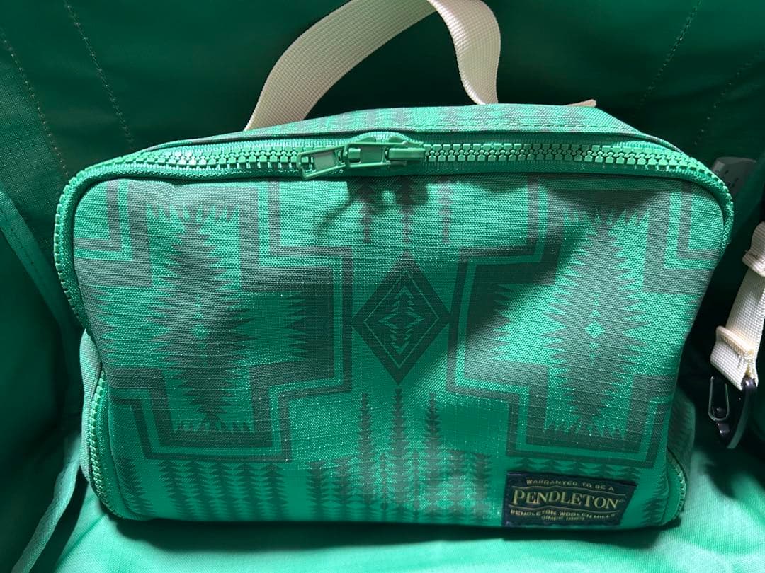 数回使用】PENDLETON×稲葉真理恵コラボ マザーズバッグ グリーン