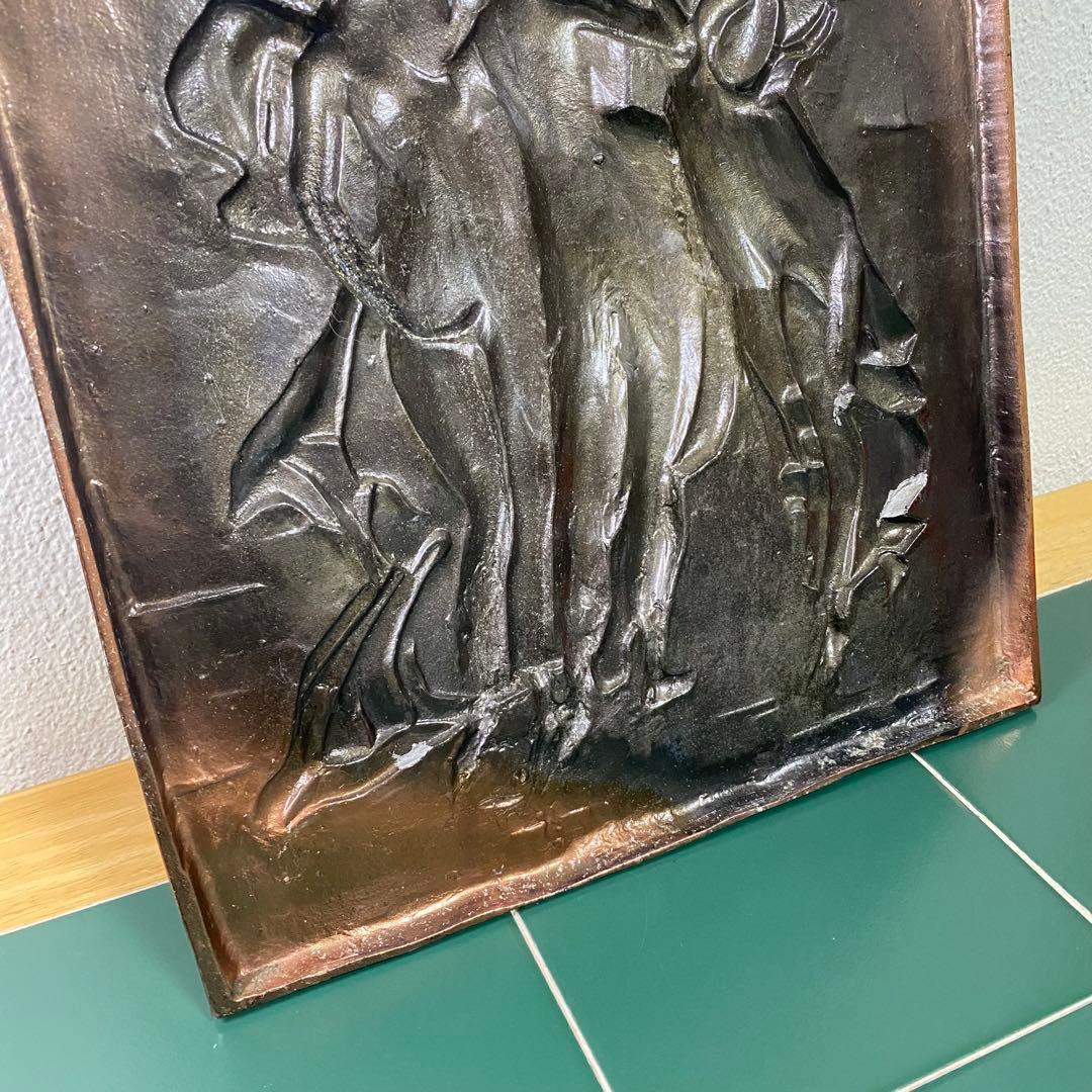 ブロンズ製 女性像 レリーフアート 三美神 銅板 - メルカリ