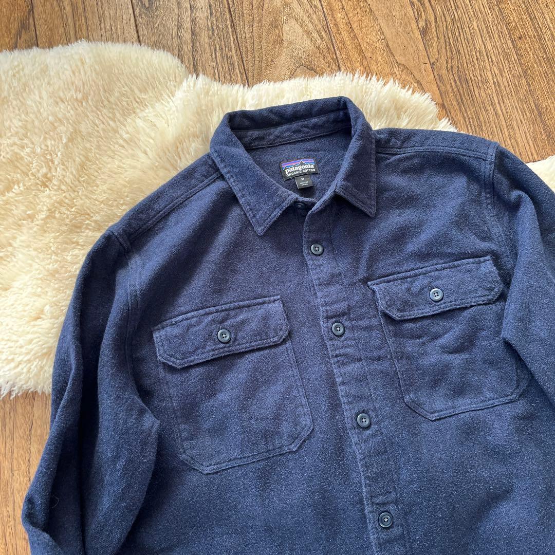 patagonia パタゴニア フィヨルドフランネルシャツ ネイビー M - メルカリ