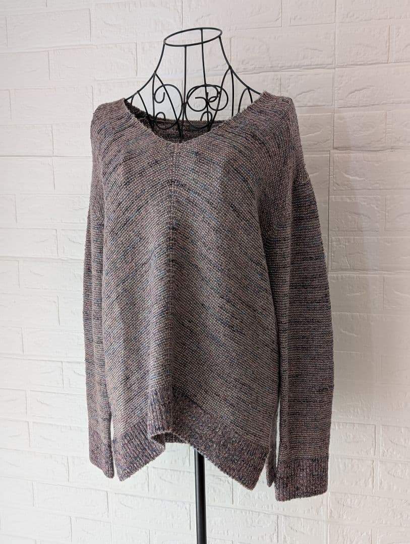 セオリーリュクス ニット セーター ウール シルク混 Vネック ピンク