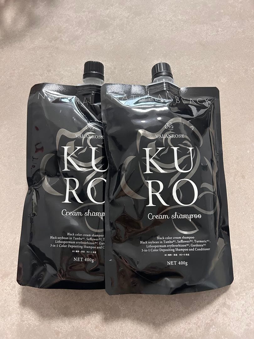 KURO クリームシャンプー ナチュラルブラック 400g 2個セット - メルカリ