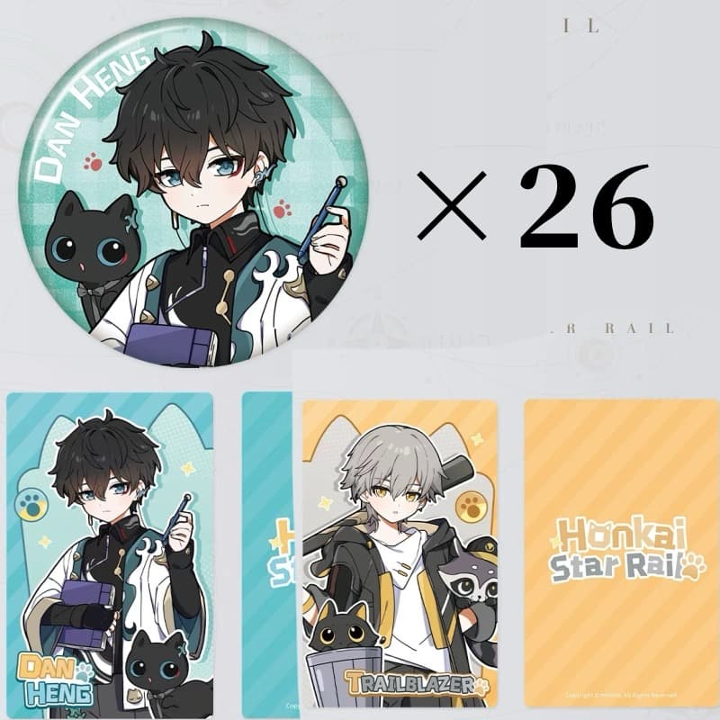 崩壊スターレイル ちびねこ 缶バッジ 26枚 カード 2枚