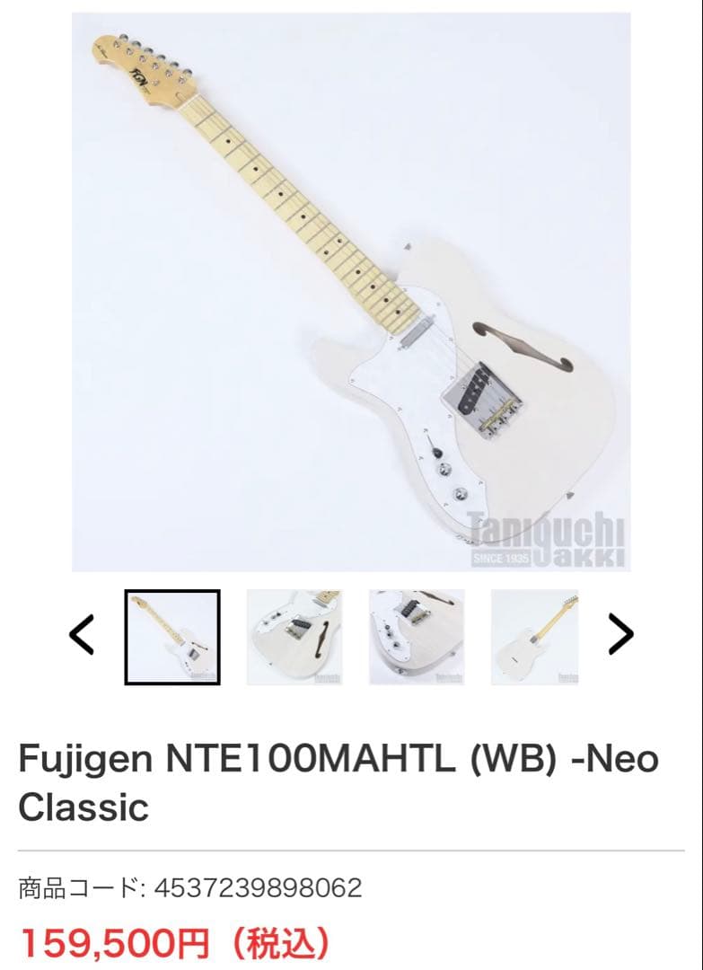 Fujigen NTE100MAHTL WB テレキャスターシンライン レフティ