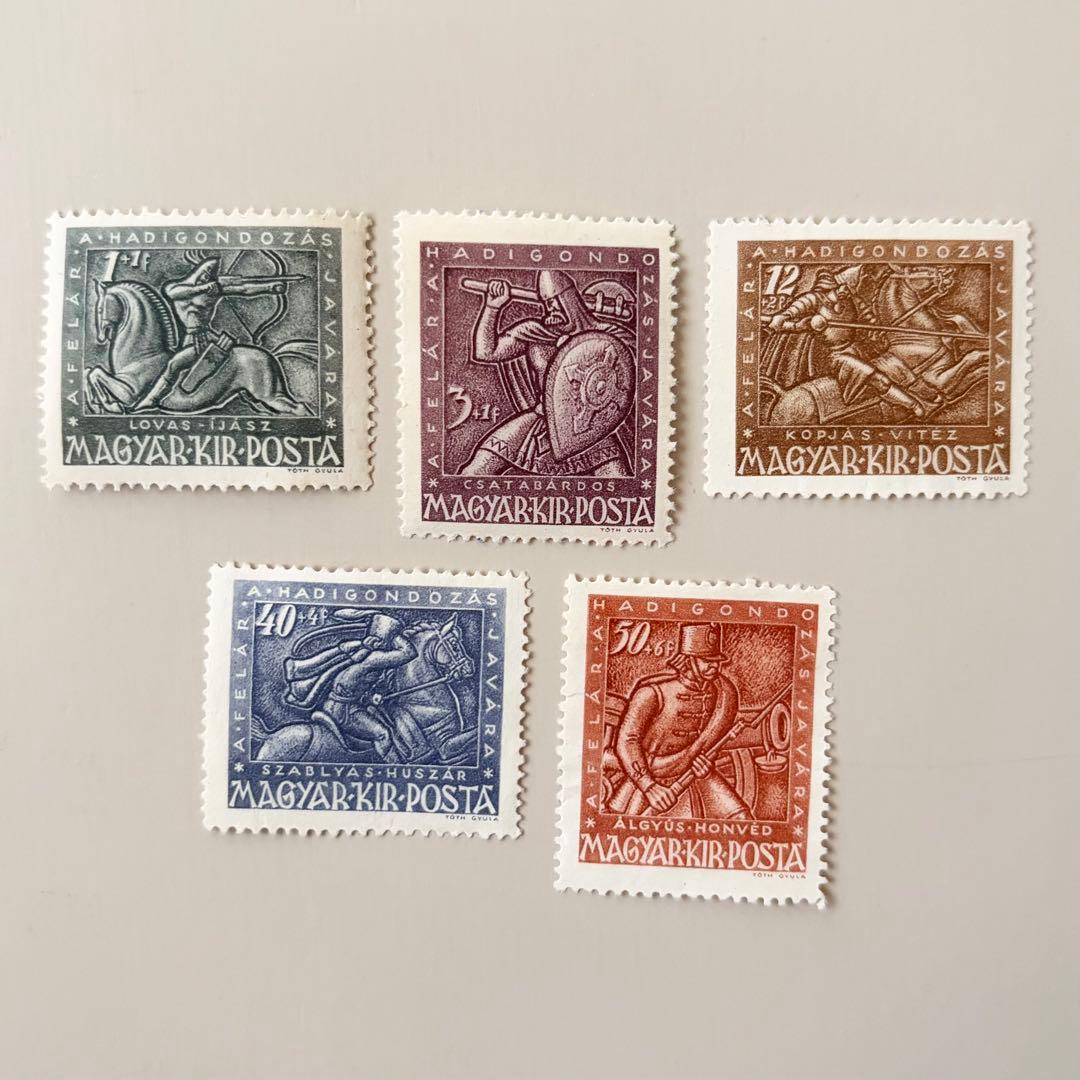 外国切手5枚（ハンガリー：兵士、寄付金付き） - メルカリ