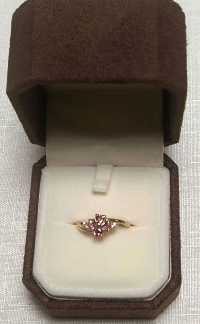 festaria　K14PG ピンクトルマリン&ダイヤモンド　リング