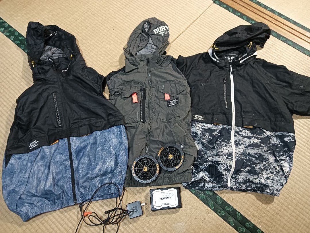 BURTLE　空調服Lサイズ3枚　19vバッテリー　ファン　セット