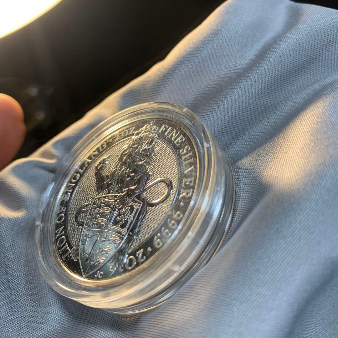 純銀貨 2オンス クイーンズビースト 2016 ライオン・イングランド M2